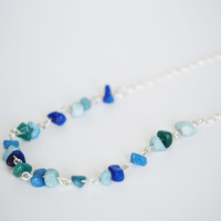 Aqua Mix Quartz Chip Necklace - Thumbnail 1