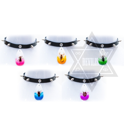 Neon amber Choker-PINK