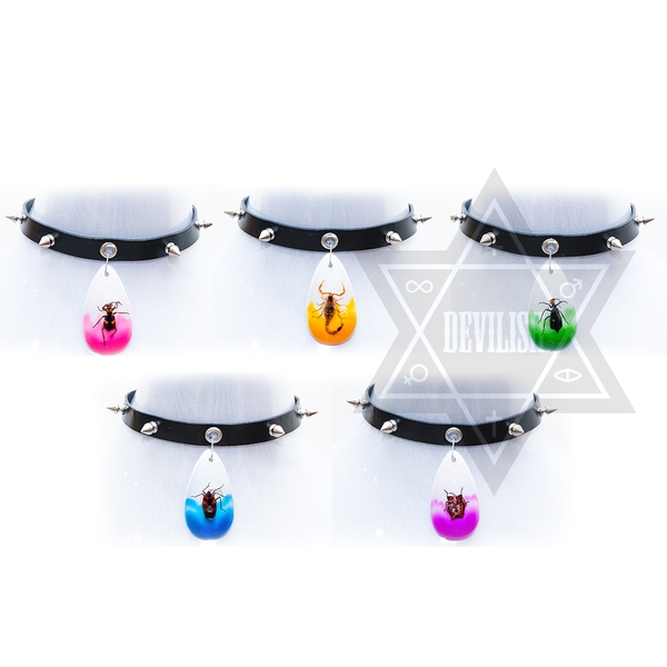 Neon amber Choker-PINK