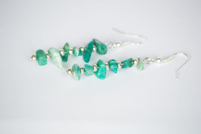 Green Amazonite Chip Earrings