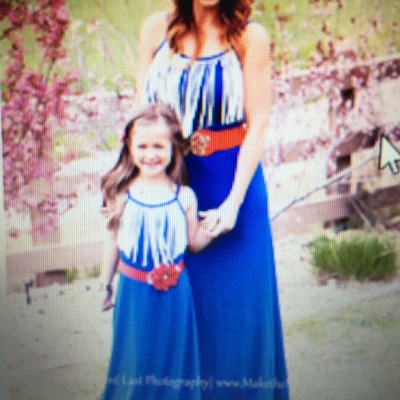 Royal blue fringe maxi dress
