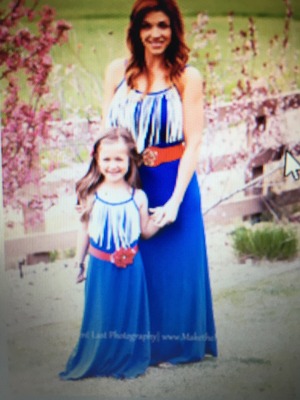 Royal Blue Fringe Maxi Dress