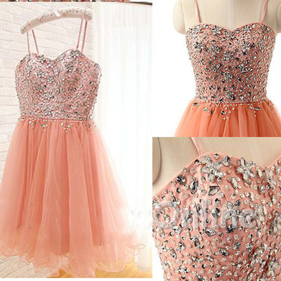 Pink homecoming dress, pretty homecoming dress, short prom dress, dresses for teens, cheap prom dress, dresses for prom, bds00074