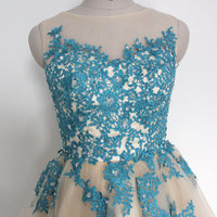 lace homecoming dress, lace bridesmaid dress, short prom dress, cheap prom dress, lace prom dress, cocktail dress,  BDS00076 - Thumbnail 1