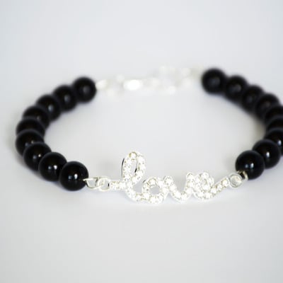 Black pearl love bracelet - Thumbnail 2