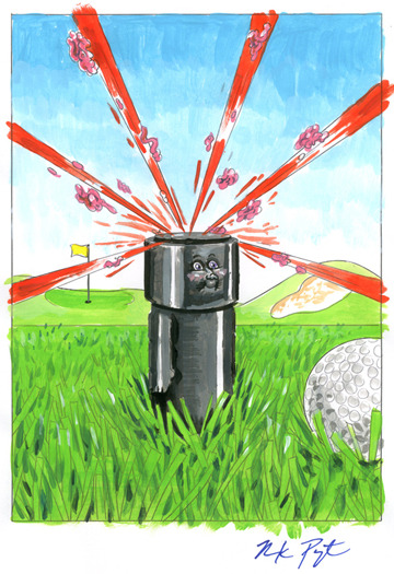 #17 CURT Squirt / SPENCER Sprinkler Color Rough - Garbage Pail Kids 2015 Series 1