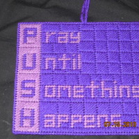 PUSH Needlepoint Wall Hanging  - Thumbnail 1