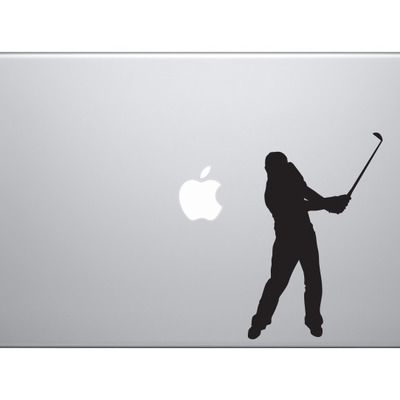 Sport silhouette - golf golfer detail swinging version 1 - vinyl decal for laptops, macbook, tablets and cars 