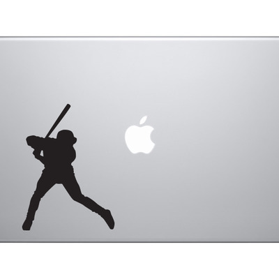 Sports silhouette - baseball batting homerun version 4 - vinyl decal for laptops, macbook, tablets and cars  - Thumbnail 1