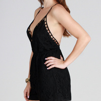 Floral Lace Romper - Thumbnail 1