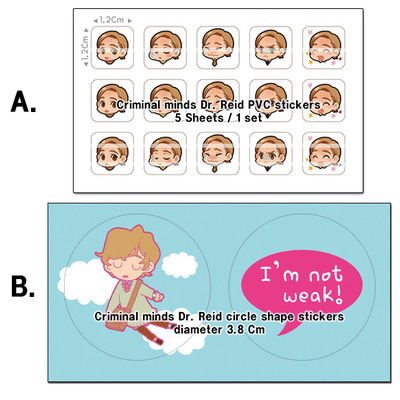 Criminal minds stickers - 2 kinds of stickers - dr. reid