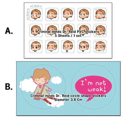 Criminal Minds Stickers - 2 kinds of stickers - Dr. Reid