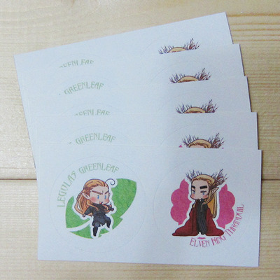 Tolkien - circle shape stickers - legolas greenleaf , thranduil