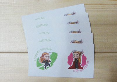 Tolkien - circle shape stickers - Legolas Greenleaf , Thranduil