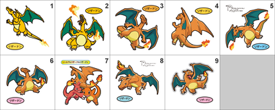 006 Charizard Pan Stickers Pokemon