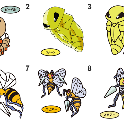 013, 014, 015 weedle, kakuna, beedrill pan stickers pokemon - Thumbnail 5