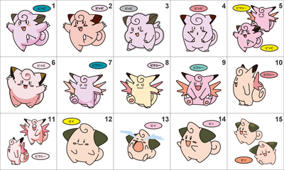 035, 036, 173 Clefairy, Clefable, Cleffa Pan Stickers Pokemon