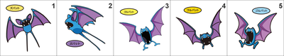 041, 042, 169 Zubat, Golbat, Crobat Pan Stickers Pokemon