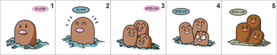 050, 051 Diglett, Dugtrio Pan Stickers Pokemon