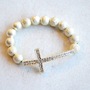 Silver Sideways Cross Bracelet-2