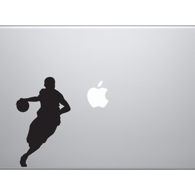 Sport silhouette - basketball player dribbling version 2 - vinyl decal for laptops, macbook, tablets and cars 