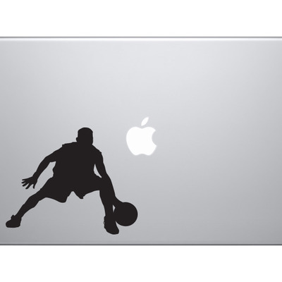 Sport silhouette - basketball player dribbling version 3 - vinyl decal for laptops, macbook, tablets and cars  - Thumbnail 1