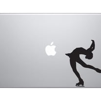 Sport Silhouette - Female Ice Figure Skating Version 1 - Vinyl Decal For Laptops, Macbook, Tablets and Cars 