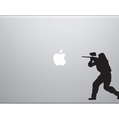 Sport silhouette - paintball marker player version 1 - vinyl decal for laptops, macbook, tablets and cars 