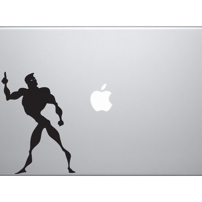 Comic book style - super hero silhouette power pose version 7 - vinyl decal for laptops, macbook, tablets and cars 