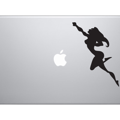 Comic book style - super hero silhouette power woman version 8 - vinyl decal for laptops, macbook, tablets and cars 