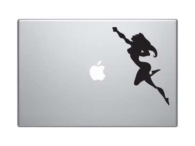 Comic Book Style - Super Hero Silhouette Power Woman Version 8 - Vinyl Decal For Laptops, Macbook, Tablets and Cars 
