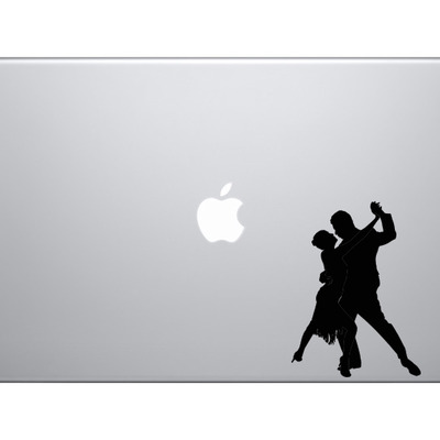 Tango latin salsa samba dance - couple pair version 2 - vinyl decal for laptops, macbook, tablets and cars  - Thumbnail 1