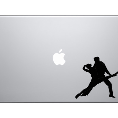 Tango latin salsa samba dance - couple pair version 5 - vinyl decal for laptops, macbook, tablets and cars 