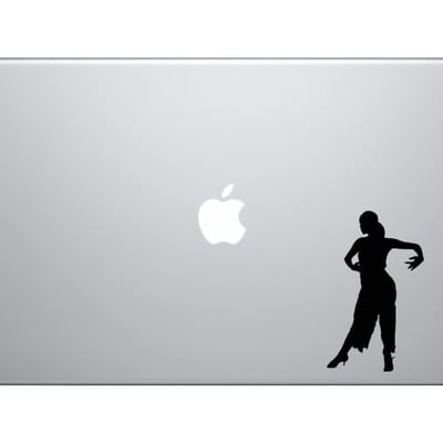 Tango latin salsa samba dance - solo dancer version 1 - vinyl decal for laptops, macbook, tablets and cars 