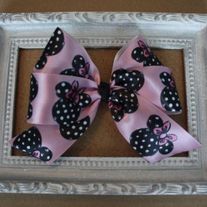 Large Minnie Mouse Pink & Black Bow