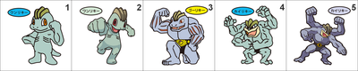 066, 067, 068 Machop, Machoke, Machamp Pan Stickers Pokemon