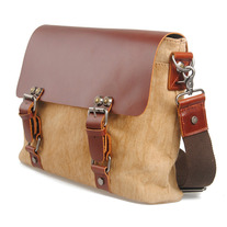 Karitco Canvas Leather Body Business Laptop Messenger Bag Shoulder Bag 2 Colors