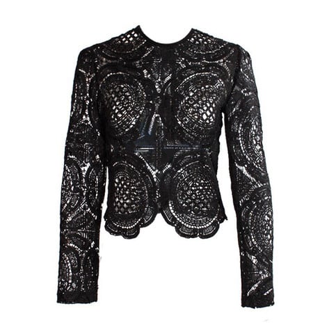 Black Crochet top Cotton Lace