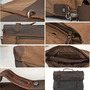 Karitco Unisex Top Handles Leather Canvas Handmade Vintage Messenger Bag 4 Colors 2 Sizes-3
