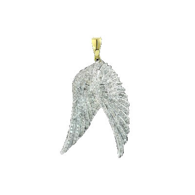 10k yellow gold & diamond angel wings - 0.90ct