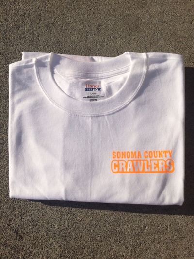 White T-Shirt w/ Neon Orange