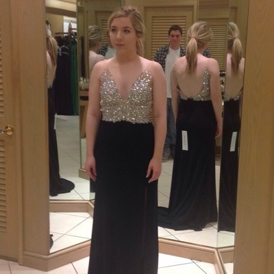 Sexy prom dress,deep v-neck prom dress,spaghetti straps prom dress,open back prom dress,long prom dress,chiffon prom dress,black prom dress,bds00105 - Thumbnail 4