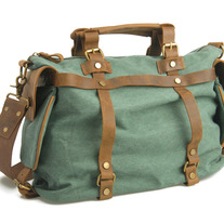 Karitco Large Capacity Unisex Canvas Leather Travel Bag Weekender Bag Luggage Bag 3 Colors 2 Sizes