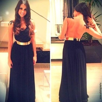 Sexy prom dress,v neck prom dress,lace prom dress,top sheer back prom dress,black prom dresses,bds00109 - Thumbnail 5