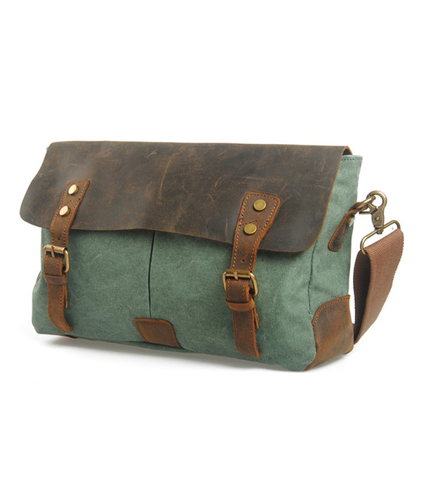 Karitco British Retro Canvas Leather Shoulder Messenger Bag 3 Colors