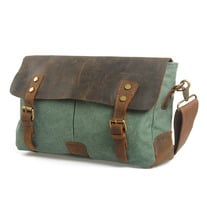 Karitco British Retro Canvas Leather Shoulder Messenger Bag 3 Colors