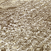 Lincoln, Nebraska in 1889 - Bird's Eye View Map, Aerial, Panorama, Vintage, Antique, Reproduction, Giclée, Framable, Fine Art, Wall Map - Thumbnail 4