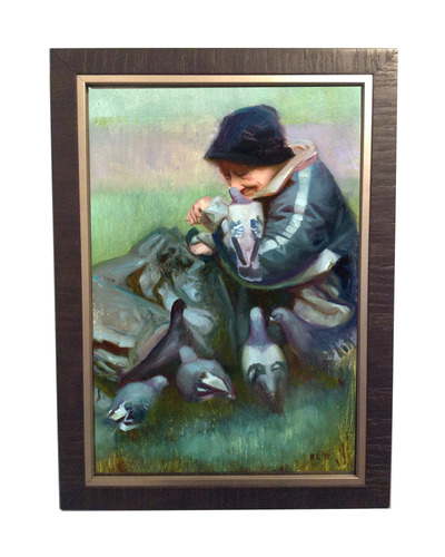 Feeding Birds (Framed)