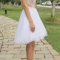 Beautiful prom dress,Round Neck prom dress,Sleeveless prom dress,Short Homecoming Dress,White prom dresses,BDS00112 - Thumbnail 1