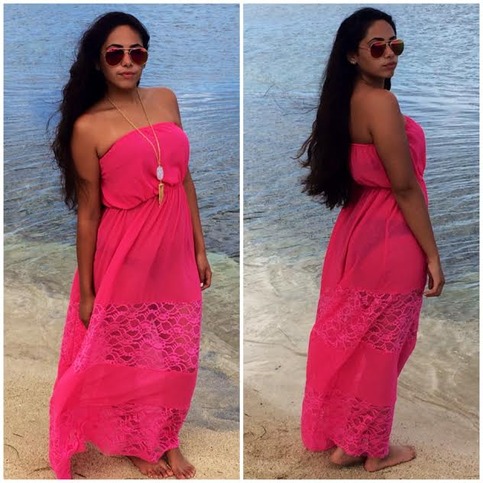 Pretty In Pink Lace Maxi Dress